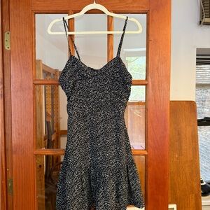 Chic Black and White Spaghetti Strap Dress